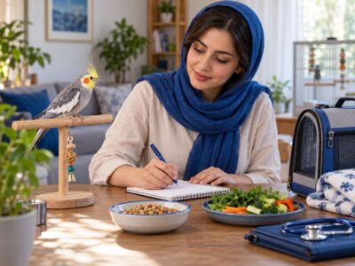 تغذیه پرنده خانگی: پیش از مشاوره با دامپزشک چه چیزهایی را یادداشت کنیم؟